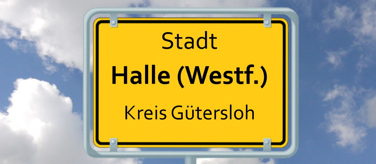 Ortschild Halle (Westf.)
